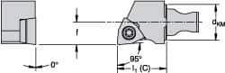 Kennametal - Right Hand Cut, Size KM16, WCMT 06T308 Insert Compatiblity, External Modular Turning & Profiling Cutting Unit Head - 10mm Ctr to Cutting Edge, 20mm Head Length, Through Coolant, Series Micro Screw-On - USA Tool & Supply
