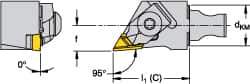 Kennametal - Right Hand Cut, Size KM16, NKL Insert Compatiblity, Modular Turning & Profiling Cutting Unit Head - 10mm Ctr to Cutting Edge, 30mm Head Length, Through Coolant, Series Micro Top Notch - USA Tool & Supply