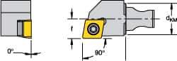 Kennametal - Right Hand Cut, Size KM16, CCMT 09T308 Insert Compatiblity, External Modular Turning & Profiling Cutting Unit Head - 10mm Ctr to Cutting Edge, 20mm Head Length, Through Coolant, Series Micro Screw-On - USA Tool & Supply