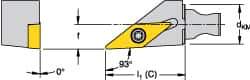Kennametal - Left Hand Cut, Size KM16, VBMT 221 Insert Compatiblity, External Modular Turning & Profiling Cutting Unit Head - 10mm Ctr to Cutting Edge, 20mm Head Length, Through Coolant, Series Micro Screw-On - USA Tool & Supply