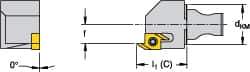Kennametal - Right Hand Cut, Size KM16, SSP Insert Compatiblity, Modular Turning & Profiling Cutting Unit Head - 7.35mm Ctr to Cutting Edge, 20mm Head Length, Through Coolant, Series Micro Backturning - USA Tool & Supply