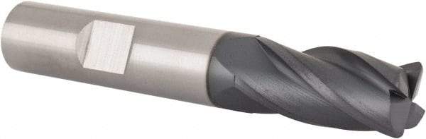SGS - 1/2", 4 Flute, Single End, Solid Carbide, 0.045" Corner Radius End Mill - 3" OAL, 30° Helix, Right Hand Flute, 1" LOC, Right Hand Cut - USA Tool & Supply