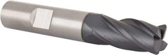SGS - 1/2", 4 Flute, Single End, Solid Carbide, 0.045" Corner Radius End Mill - 3" OAL, 30° Helix, Right Hand Flute, 1" LOC, Right Hand Cut - USA Tool & Supply