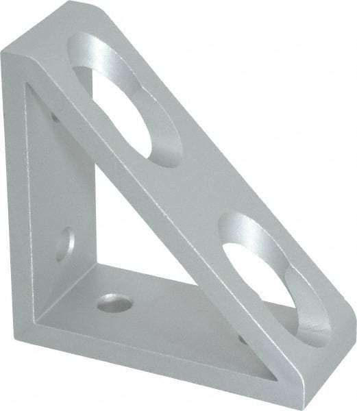 80/20 Inc. - 1.31" Wide, 3" High, Open Shelving 4 Hole Inside Corner Gusset - Aluminum, 3" Deep, Use with Series 15 & Bolt Kit 3320 - USA Tool & Supply