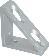 80/20 Inc. - 1.31" Wide, 3" High, Open Shelving 4 Hole Inside Corner Gusset - Aluminum, 3" Deep, Use with Series 15 & Bolt Kit 3320 - USA Tool & Supply