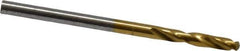 Guhring - #36 130° Parabolic Flute Cobalt Screw Machine Drill Bit - TiN Finish, Right Hand Cut, 16mm Flute Length, 46mm OAL, Standard Point, Straight Shank - USA Tool & Supply
