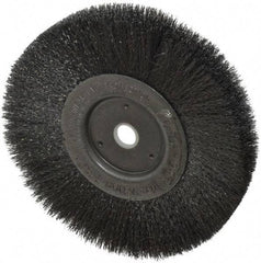 Weiler - 6" OD, 5/8" Arbor Hole, Crimped Steel Wheel Brush - 1/2" Face Width, 1-7/16" Trim Length, 0.006" Filament Diam, 6,000 RPM - USA Tool & Supply