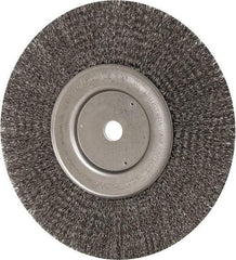 Weiler - 10" OD, 3/4" Arbor Hole, Crimped Steel Wheel Brush - 3/4" Face Width, 2-1/2" Trim Length, 0.014" Filament Diam, 4,000 RPM - USA Tool & Supply