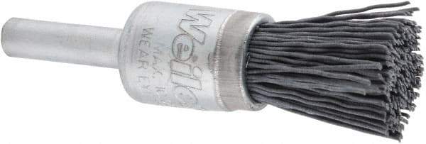 Weiler - 320 Grit, 1/2" Brush Diam, Crimped, End Brush - Extra Fine Grade, 1/4" Diam Shank, 10,000 Max RPM - USA Tool & Supply