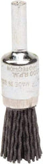 Weiler - 120 Grit, 1/2" Brush Diam, Crimped, End Brush - Fine Grade, 1/4" Diam Shank, 10,000 Max RPM - USA Tool & Supply