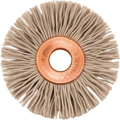 Weiler - 1-3/8" OD, 1/4" Arbor Hole, Nylon Wheel Brush - 5/16" Face Width, 3/8" Trim Length, 0.018" Filament Diam, 10,000 RPM - USA Tool & Supply