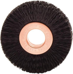 Weiler - 2" OD, 1/2" Arbor Hole, Nylon Wheel Brush - 3/8" Face Width, 1/2" Trim Length, 0.01" Filament Diam, 20,000 RPM - USA Tool & Supply