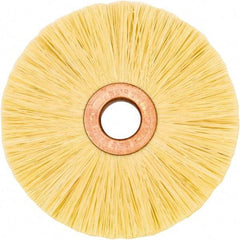 Weiler - 3" OD, 1/2" Arbor Hole, Natural Fiber Wheel Brush - 1/2" Face Width, 1" Trim Length, 20,000 RPM - USA Tool & Supply