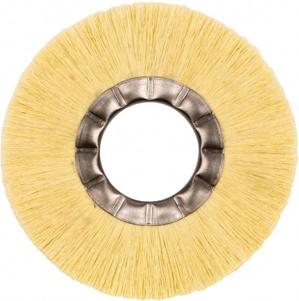 Weiler - 6" OD, 2" Arbor Hole, Natural Fiber Wheel Brush - 5/8" Face Width, 1-1/2" Trim Length, 6,000 RPM - USA Tool & Supply