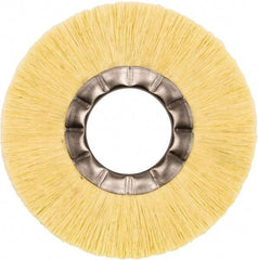 Weiler - 6" OD, 2" Arbor Hole, Natural Fiber Wheel Brush - 5/8" Face Width, 1-1/2" Trim Length, 6,000 RPM - USA Tool & Supply