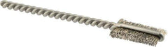 Weiler - 1/4" Diam Flat Stainless Steel Tube Brush - 0.005" Filament Diam, 9/16" Brush Length, 2-1/8" OAL, 3/32" Diam Shank - USA Tool & Supply