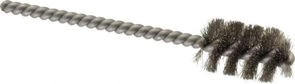 Weiler - 5/8" Diam Helical Stainless Steel Tube Brush - 0.005" Filament Diam, 1" Brush Length, 3-1/2" OAL, 3/16" Diam Stainless Steel Shank - USA Tool & Supply