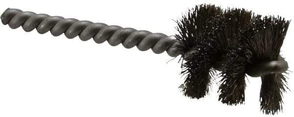 Weiler - 1" Diam Helical Stainless Steel Tube Brush - 0.008" Filament Diam, 1" Brush Length, 3-1/2" OAL, 1/4" Diam Stainless Steel Shank - USA Tool & Supply