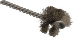 Weiler - 1-1/4" Diam Helical Stainless Steel Tube Brush - 0.008" Filament Diam, 1" Brush Length, 3-1/2" OAL, 1/4" Diam Stainless Steel Shank - USA Tool & Supply