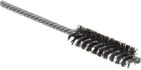 Weiler - 5/8" Diam Helical Steel Tube Brush - Double Spiral, 0.008" Filament Diam, 2" Brush Length, 5" OAL, 7/32" Diam Shank - USA Tool & Supply