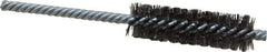 Weiler - 3/4" Diam Helical Steel Tube Brush - Double Spiral, 0.006" Filament Diam, 2-1/2" Brush Length, 5-1/2" OAL, 1/4" Diam Shank - USA Tool & Supply