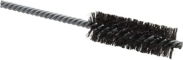 Weiler - 7/8" Diam Helical Steel Tube Brush - Double Spiral, 0.006" Filament Diam, 2-1/2" Brush Length, 5-1/2" OAL, 1/4" Diam Shank - USA Tool & Supply