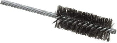 Weiler - 1" Diam Helical Steel Tube Brush - Double Spiral, 0.006" Filament Diam, 2-1/2" Brush Length, 5-1/2" OAL, 1/4" Diam Shank - USA Tool & Supply