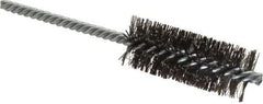 Weiler - 1" Diam Helical Steel Tube Brush - Double Spiral, 0.0104" Filament Diam, 2-1/2" Brush Length, 5-1/2" OAL, 1/4" Diam Shank - USA Tool & Supply