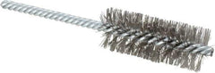 Weiler - 1" Diam Helical Stainless Steel Tube Brush - Double Spiral, 0.0104" Filament Diam, 2-1/2" Brush Length, 5-1/2" OAL, 1/4" Diam Shank - USA Tool & Supply