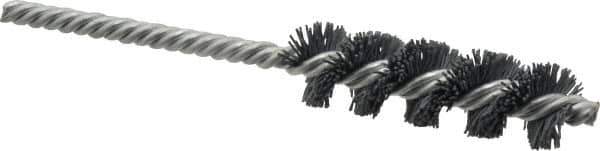 Weiler - 3/4" Diam Helical Nylon Tube Brush - Single Spiral, 0.022" Filament Diam, 2-1/2" Brush Length, 5-1/2" OAL, 1/4" Diam Shank - USA Tool & Supply