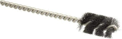 Weiler - 9/16" Diam Helical Steel Tube Brush - 0.005" Filament Diam, 1" Brush Length, 3-1/2" OAL, 3/16" Diam Stainless Steel Shank - USA Tool & Supply