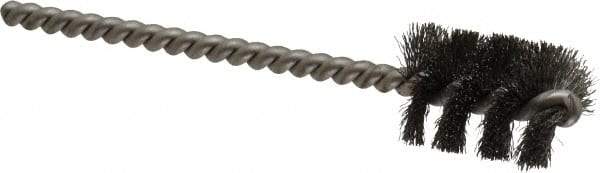 Weiler - 11/16" Diam Helical Steel Tube Brush - 0.005" Filament Diam, 1" Brush Length, 3-1/2" OAL, 3/16" Diam Stainless Steel Shank - USA Tool & Supply