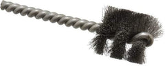 Weiler - 1" Diam Helical Steel Tube Brush - 0.005" Filament Diam, 1" Brush Length, 3-1/2" OAL, 1/4" Diam Stainless Steel Shank - USA Tool & Supply
