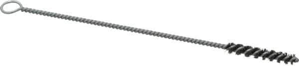 Weiler - 1-1/2" Long x 1/4" Diam Steel Hand Tube Brush - Single Spiral, 7" OAL, 0.006" Wire Diam, 3/32" Shank Diam - USA Tool & Supply