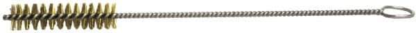 Weiler - 1-1/2" Long x 1/4" Diam Stainless Steel Hand Tube Brush - Single Spiral, 7" OAL, 0.005" Wire Diam, 3/32" Shank Diam - USA Tool & Supply