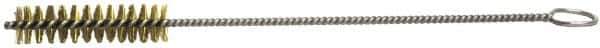 Weiler - 2" Long x 1/2" Diam Steel Hand Tube Brush - Single Spiral, 8" OAL, 0.008" Wire Diam, 1/8" Shank Diam - USA Tool & Supply