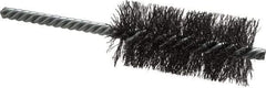 Weiler - 1-1/4" Diam Helical Steel Tube Brush - Double Spiral, 0.0104" Filament Diam, 2-1/2" Brush Length, 5-1/2" OAL, 1/4" Diam Shank - USA Tool & Supply