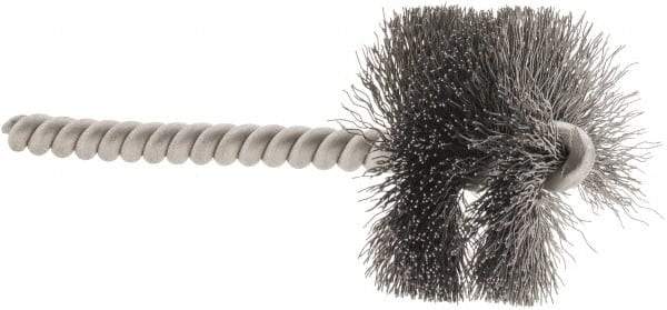 Weiler - 1-1/2" Diam Helical Steel Tube Brush - 0.008" Filament Diam, 1" Brush Length, 3-1/2" OAL, 1/4" Diam Stainless Steel Shank - USA Tool & Supply