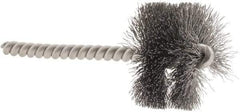 Weiler - 1-1/2" Diam Helical Steel Tube Brush - 0.008" Filament Diam, 1" Brush Length, 3-1/2" OAL, 1/4" Diam Stainless Steel Shank - USA Tool & Supply