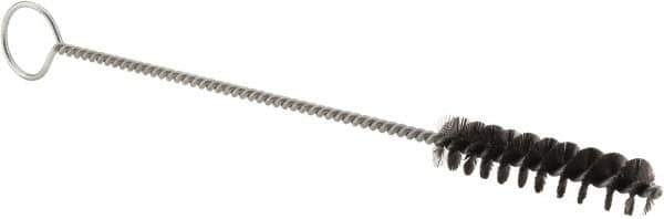 Weiler - 2-1/2" Long x 9/16" Diam Steel Hand Tube Brush - Single Spiral, 9" OAL, 0.005" Wire Diam, 5/32" Shank Diam - USA Tool & Supply