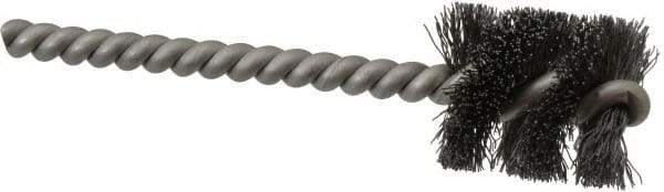 Weiler - 7/8" Diam Helical Steel Tube Brush - 0.008" Filament Diam, 1" Brush Length, 3-1/2" OAL, 7/32" Diam Stainless Steel Shank - USA Tool & Supply