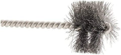 Weiler - 1-1/2" Diam Helical Steel Tube Brush - 0.0104" Filament Diam, 1" Brush Length, 3-1/2" OAL, 1/4" Diam Stainless Steel Shank - USA Tool & Supply