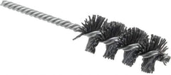 Weiler - 1-1/8" Diam Helical Nylon Tube Brush - Single Spiral, 0.035" Filament Diam, 2-1/2" Brush Length, 5-1/2" OAL, 1/4" Diam Shank - USA Tool & Supply