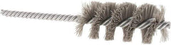 Weiler - 1-1/8" Diam Helical Nylon Tube Brush - Single Spiral, 0.012" Filament Diam, 2-1/2" Brush Length, 5-1/2" OAL, 1/4" Diam Shank - USA Tool & Supply