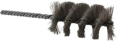 Weiler - 1-1/2" Diam Helical Nylon Tube Brush - Single Spiral, 0.012" Filament Diam, 2-1/2" Brush Length, 5-1/2" OAL, 1/4" Diam Shank - USA Tool & Supply