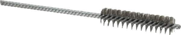 Weiler - 3/8" Diam Helical Steel Tube Brush - Double Spiral, 0.003" Filament Diam, 2" Brush Length, 4" OAL, 1/8" Diam Shank - USA Tool & Supply