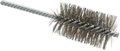 Weiler - 1-1/2" Diam Helical Stainless Steel Tube Brush - Double Spiral, 0.014" Filament Diam, 2-1/2" Brush Length, 5-1/2" OAL, 1/4" Diam Shank - USA Tool & Supply