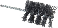 Weiler - 2" Diam Helical Nylon Tube Brush - Single Spiral, 0.022" Filament Diam, 2-1/2" Brush Length, 5-1/2" OAL, 1/4" Diam Shank - USA Tool & Supply