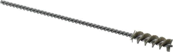 Weiler - 0.325" Diam Helical Nylon Tube Brush - 0.012" Filament Diam, 1" Brush Length, 5" OAL, 0.115" Diam Shank - USA Tool & Supply
