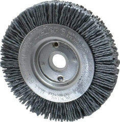 Weiler - 3" OD, 1/2" Arbor Hole, Crimped Nylon Wheel Brush - 3/8" Face Width, 1/2" Trim Length, 0.04" Filament Diam, 6,000 RPM - USA Tool & Supply